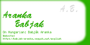 aranka babjak business card