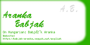 aranka babjak business card